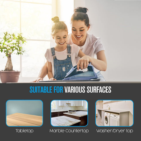 Houseables Ironing Mat, Portable Iron Pad, Dryer Top Protector, 33 x 17, Magnetic Cover for Table Top