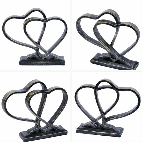 PUHOZN Heart Sculpture for Living Room Decor Heart Decoration Gift for Her and Him Love Wedding Anniversary Couples