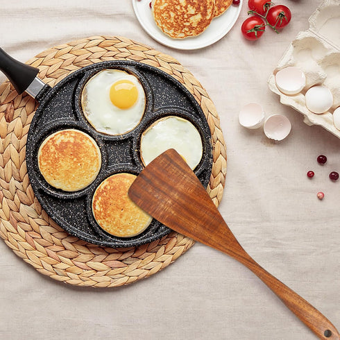 Wooden Spatula with Long Handle, Acacia Wood Flat Wok Spatula for Nonstick Cookware
