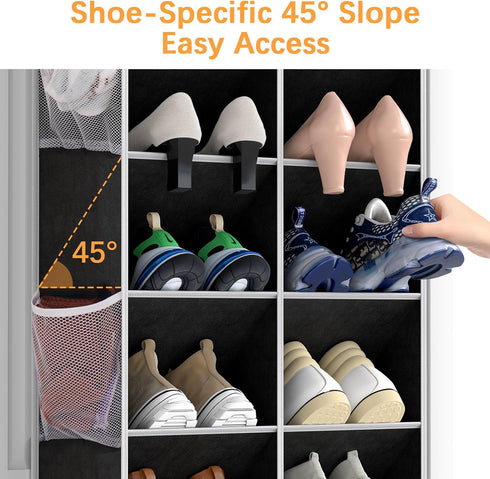 8 16 50lbs 16-24 Closet, Yecaye Tier Over the Door Shoe Organizer of Deep Compartments, Load Shoe Rack for Door