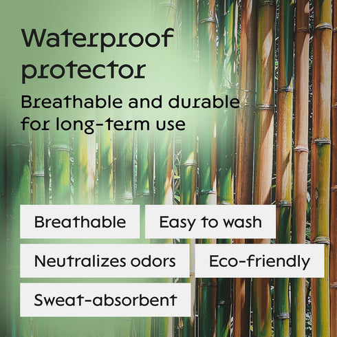 Niagara King Mattress Protector - Waterproof Premium Cover, Green Viscose Bamboo, 78x80, Non Noisy Cooling, Ultra