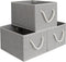 StorageWorks 32L Gray Closet Storage Baskets, Foldable Organizers with Handles, 3-Pack for Linen Closet