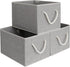 StorageWorks 32L Gray Closet Storage Baskets, Foldable Organizers with Handles, 3-Pack for Linen Closet