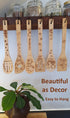 Bejky 6-Pcs Wooden Bamboo Spoons Set, Organic Cooking Utensils with 3D Engraved Patterns, Cookware Gifts
