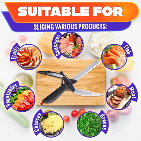 Vegetable Chopper Kitchen Scissors, Quick Vegetable Cutter Knife, Food Chopper Scissors for Meat and Fruit