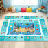 4x6ft ABC Kids Ocean Rug for Playroom, Alphabet Classroom Rug, Educational Kids Play Mat with Number Shape Animal