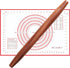 Muso Wood French Rolling Pin and Silicone Baking Mat Set - 15.75 Inch Sapele Wooden Rolling Pin