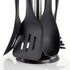 Megachef Nylon Tool Cookware Utensil Set, 7 Piece, Black and Wood Texture