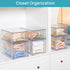 Vtopmart 4 Pack Large Stackable Storage Drawers, Acrylic Bathroom Closet Organizers for Kitchen Cabinets and Makeup