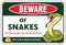Venicor Snake Sign Decor - 8 x 12 Inches Aluminum - Pet Snake Tank Accessories Tapestry Gifts Poster
