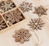 ilauke 20 pcs Unfinished Christmas Wood Snowflake Ornaments - 4 Styles Bulk with Twine for Tree Decorations