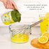 Crystalia Manuel Citrus Juicer with Glass Storage Jar - Handheld Juice Press Extractor for Lemon, Orange, Lime,