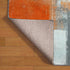 Non-Slip Area Rugs, Orange and Grey White Abstract Art, Home Decor Carpet for Classroom Living Room