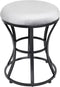 Vanity Stool, Grey Stools for Makeup Room, Round Ottoman Foot Stool, Velvet