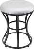 Vanity Stool, Grey Stools for Makeup Room, Round Ottoman Foot Stool, Velvet