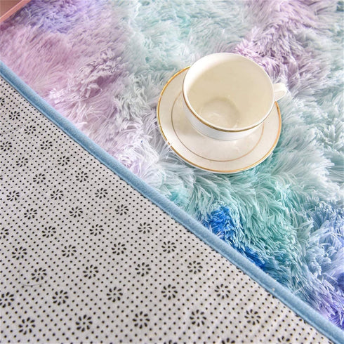 5' 8') A Nice Night Shaggy Fluffy Faux Fur Area Rug Door Mat,Tie Dye Style,Softest, Luxurious Shag Carpet Rugs