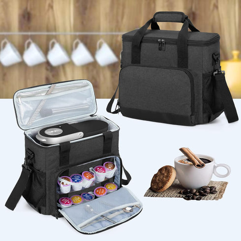 CURMIO Coffee Maker Carrying Bag, Compatible for Keurig K-Mini or K-Mini Plus, Travel Bag for K-Cup Pods