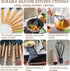 Umite Chef Kitchen Cooking Utensils Set, 33 pcs Non-stick Silicone Spatula Set with Holder, Heat Resistant Gadgets