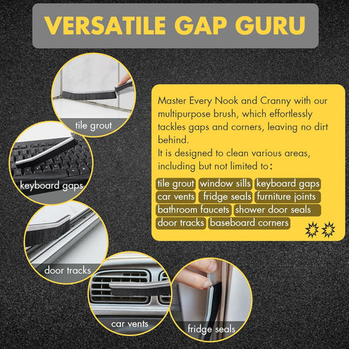 2Pcs Crevice Gap Cleaning Brush, Hard Bristle Brushes for Small Spaces, Suitable for Kitchen Surfaces, Windows, Tiles