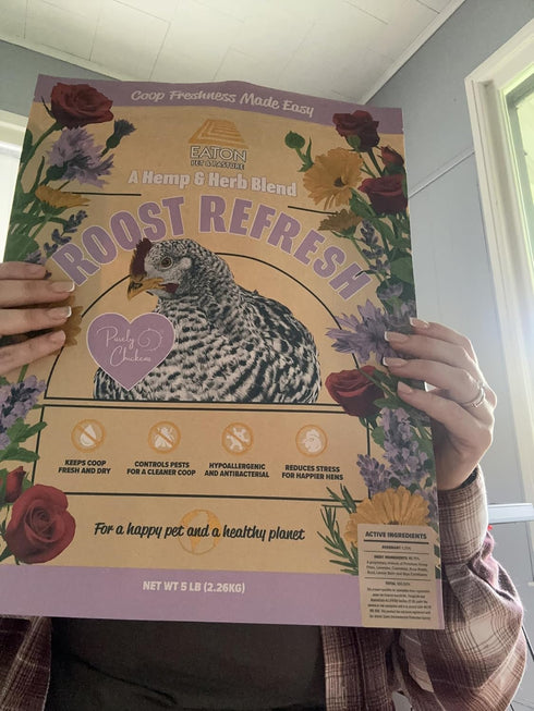 5LB Eaton Pet and Pasture Roost Refresh, Aromatic Herb and Hemp Blend, Odor Eliminator, Coop Freshness Made Easy
