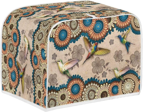 Talayituse Boho Mandala Hummingbird Print Toaster Cover, 2 Slice Wide Slot, Lightweight, Washable Dust Protection Bag
