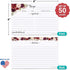 321Done Recipe Cards (Set of 50) Floral 4" x 6" - Double-Sided for Weddings, Bridal Shower - Made in USA - Large Watercolor Red Roses, White From the Kitchen Of by 321Done