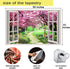 Japanese Cherry Blossom Window Tapestry, Botanical Floral Natural Landscape Aesthetic Tapestry for Home Decor