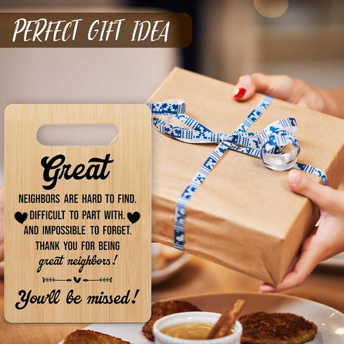 Bamboo Chopping Board Housewarming Gift, Thank You Present for Neighbors, Charcuterie Board for Birthday & Christmas