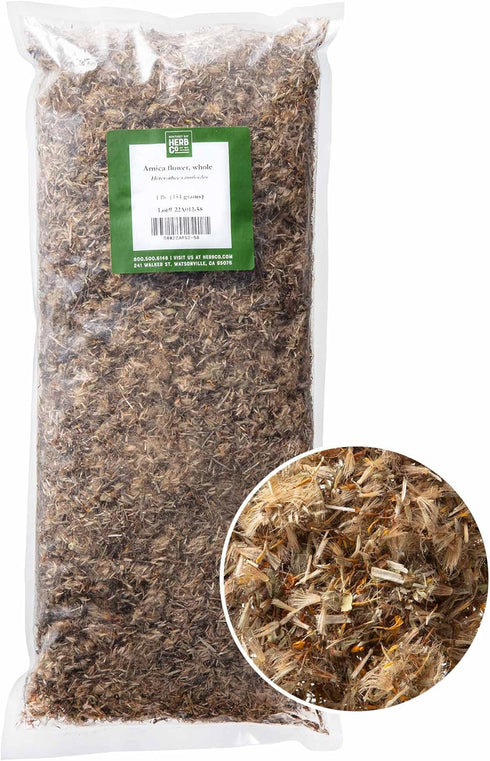 Arnica Flowers Whole, by Herb Co, Used to Produce Infused Oils for
