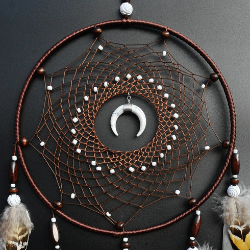Urdeoms Large Brown Boho Dream Catchers for Bedroom Decor, Turquoise Hanging Ornament for Teen Dorm Room