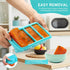 Silicone Freezer Tray with Lid - 1 Cup Silicone Food Freezer Tray - Large Ice Cube Freezer Molds - Soup, Sauce, leftovers, Homemade Meal Prep Freezing Kitchen Storage Containers - Aqua - 1-Pack