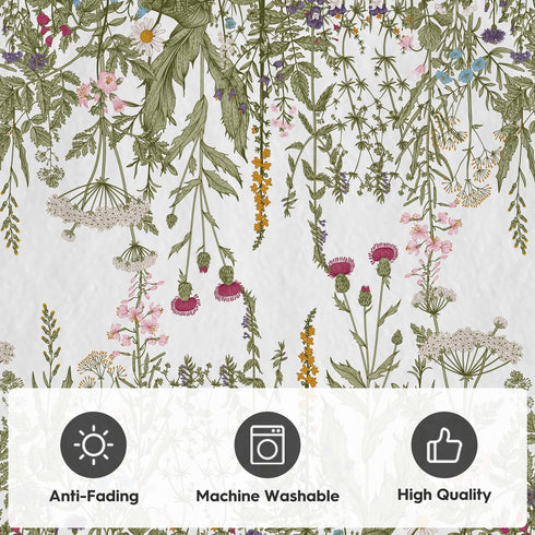 2x10 Artoid Mode Antique Herbs and Wild Floral Runner Rug, Spring Home Decor Low-Profile Non-Slip Washable Area Rug