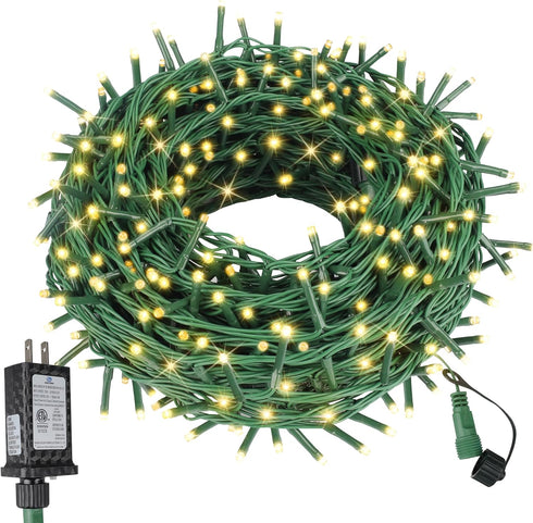 ASENEK 99FT 300 LED Christmas String Lights End-to-End Plug 8 Modes Indoor
