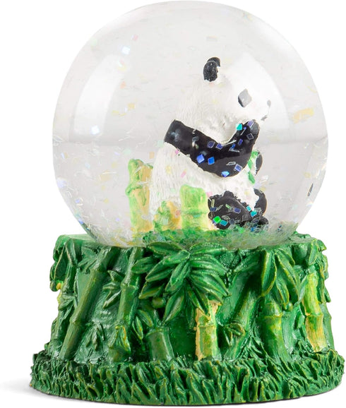 Elanze Designs Bamboo Forest Panda Bear, Black and White Leaves Trees Foliage, 3 x 3 Miniature Sturdy Resin Stone 45MM
