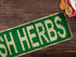 Fresh Herbs Slim Tin Sign - Funny Metal Wall Decor for Bedroom, Farm, Home, Bar, Garage, Man Cave