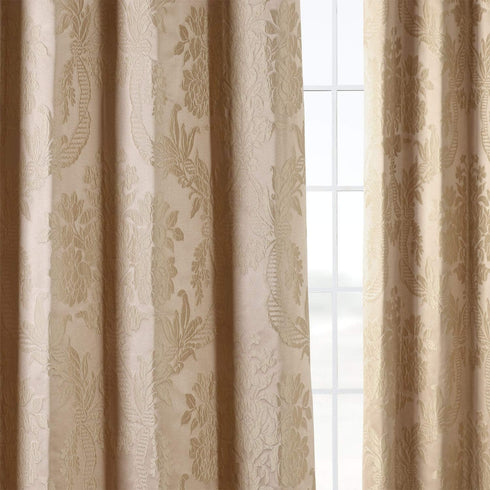 HPD Half Price Drapes Designer Damask Curtains, 96 Inches Long, Faux Silk Room Darkening (1 Panel)