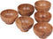 Set of 6 Acacia Wood Small Bowls, 4 fl oz Hand Carved Wooden Kitchen Mini Cups for Dipping Sauce, Salsa, Condiments
