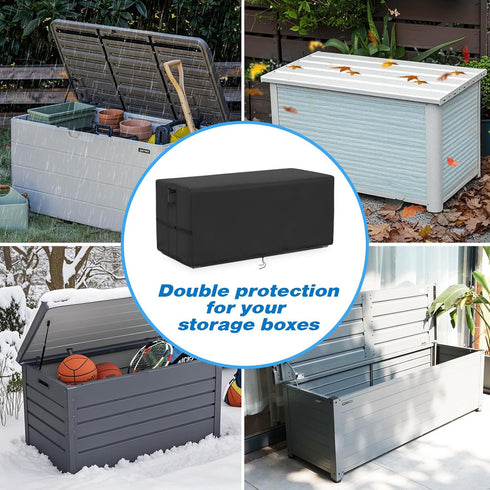 100 80 (50" 22" 25" Kingling Deck Box Cover, Outdoor Storage Box Cover for YITAHOME Gallon/Keter Gallon Deck Box