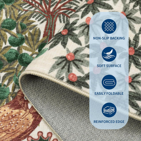 2.5x8 GarveeHome Jungle Hallway Runner Rug, Soft Beige Animal Long Kitchen Runner Non Slip Entryway Rug Farmhouse Thin