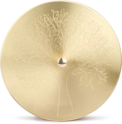 8 Inch 7 1 Ajuny Handcrafted Brass Spice Box Golden with Embossed Lid - Decorative Round Masala Canister Removable