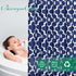 Biscaynebay Extra Long Textured Fabric Shower Curtains - 72" W x 84" L, Navy Morocco Pearl Printed Luxury Bathroom