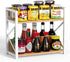 RUILALIFE Kitchen-Countertop-Organizer-Shelf, 2 Tier Coffee Bar Station Organizer for Counter,Wooden Spice Rack