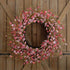 Bibelot 18inch Artificial Forsythia Flower Wreath, Pink, All Year Around Wreath for Front Door, Wedding Home Decor
