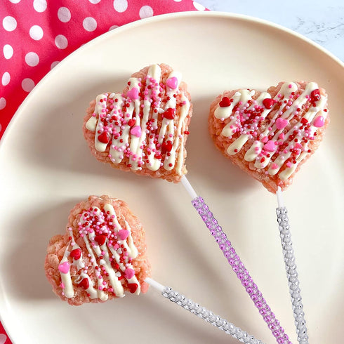 25 PCS Bling Cake Pop Paper Sticks - Glitter Rhinestone Lollipop Treat Sticks for Dessert Table Party