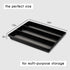 Kitchen Utensils Organizer, Large Non-Slip Cutlery Drawer Holder, 3 Compartment Multi-Purpose Home Organization, Black