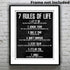 HoneyKICK 7 Rules of Life Motivational Poster, 11 x 14 Inches Unframed, Printed on Premium Cardstock