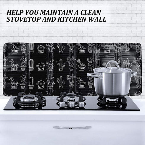 2 Pcs 3 Sided Foldable Grease Splatter Guard, Aluminum Foil Splash Screen for Frying Pan Cooking