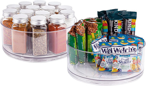 Oizeir Lazy Susan Turntable (2-Pack) - Clear Acrylic, Rotates 360 Degrees, Easily Organize