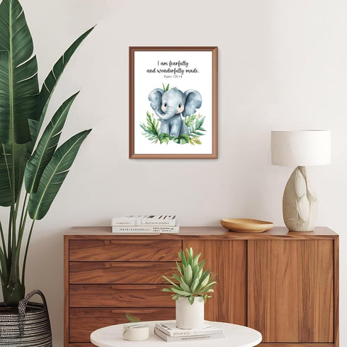 LARTSFRO Set 4, 12x16 Inch, Woodland Animal Bible Verse Wall Art Prints, of Unframed, Nursery Room Decor