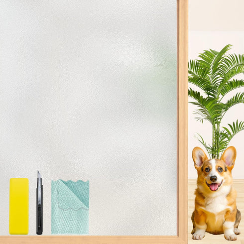 Niviy Frosted Glass Window Privacy Film, 17.5 inch x 78.7 inch, with Free Installation Tools, Static Cling